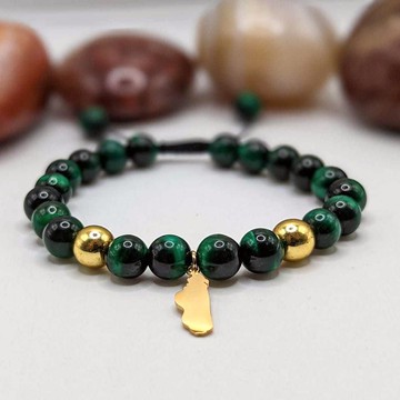 Bracelet œil de tigre vert💚/en pierre naturelle/ Madagascar