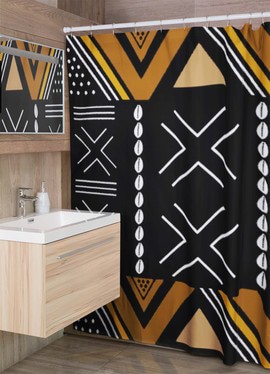 Cultural Unique Bath Mat White and Black Bathroom Rug (LARGER SIZES AVAILABLE)