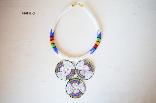 African Maasai Beaded Necklace | Zulu Inspired Necklace | Tribal Pendant Jewelry