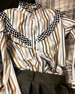 Stripe and wax Lolita shirt