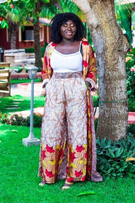Silk and chiffon set. Silk Trousers and Chiffon Kimono Top