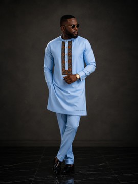 Skye blues kaftan  embroidered kaftan