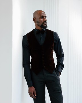 A Classic Brown Velvet Waistcoat.