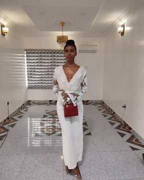 White wedding jumpsuit/African dress