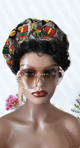 Headwrap /Bonnet Satin /Foulard imprimé africaine 2 pieces