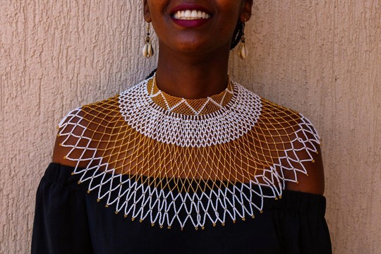 Collier de mariage africain, collier châle perlé, collier zoulou, cadeau pour elle, cadeau de demoiselle d'honneur