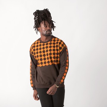 Brown sweatshirt with Kalimba fabric