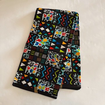 Multicolor Tribal Print Colorful Mixed Geometric Grid Design Abstract Cotton Fabric - By the Yard