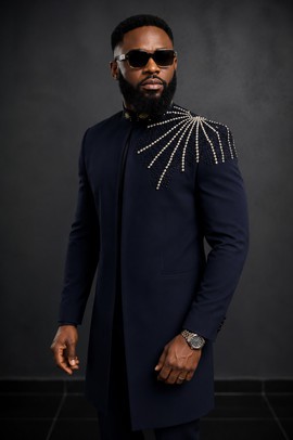 Ensemble deux pièces pour homme, veste brodée
