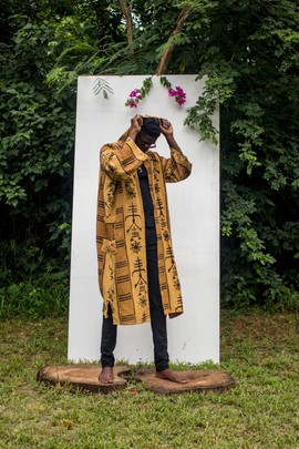 Peanut Hooded Bogolan Cloak (Pre-Order)