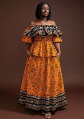 Vibrant Off-Shoulder Maxi Dress