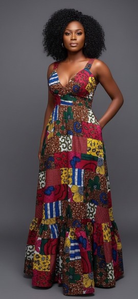 Elegant Maxi Dress with Vibrant Print