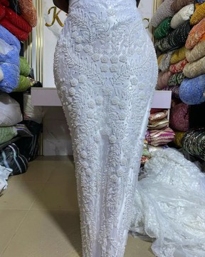 Beaded lace, fabric for wedding, lace for wedding dress, lace (5 yards)