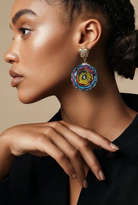 Boucles d'oreilles en wax forme spirale