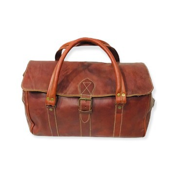 Handmade genuine leather travel bag with shoe compartment - Large weekend bag