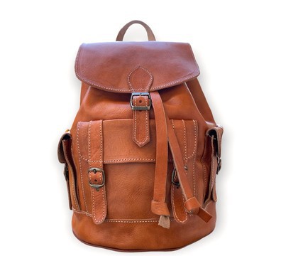 100% handmade high quality genuine leather backpack.