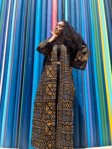 Wax kimono “Imany” bogolan print