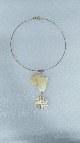 Brass necklace, African necklace, Africa pedant necklace.