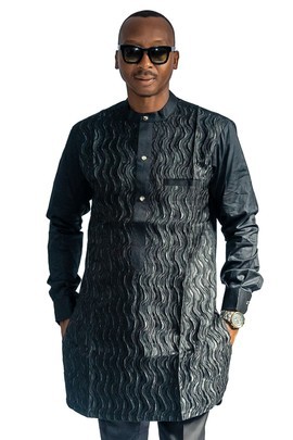 Half Collar Dress Shirt, African Men Shirt, African Clothing, Wandizi Shirt