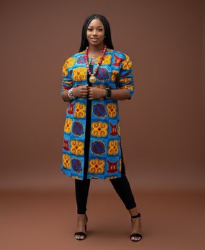 Manteau africain à imprimé multicolore éclatant