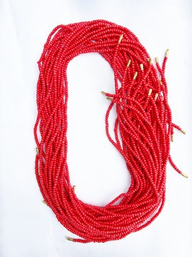 Set of 4 Red String Beads
