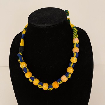 African Print Ankara Handmade Layered Necklace, Earring, and Bracelet Jewelry Set