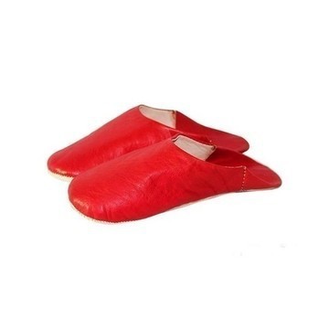 Genuine Leather Slippers for Women Red