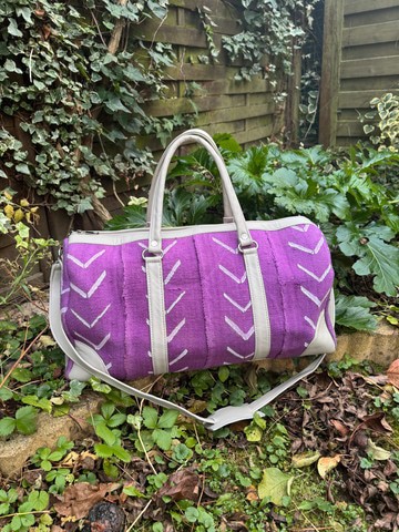 Sac de voyage Cuir &amp; “Bogolan”