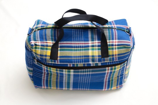 Diaper bag Madras blue Handmade