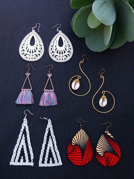 Wema African Earrings Set | Cowrie Shell earrings