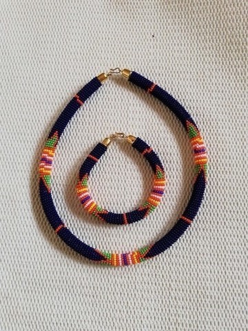 African beaded necklace, Zulu beaded necklace, Tribal necklace, Boho necklace, Women jewelry