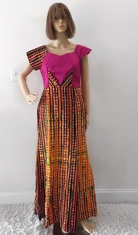 Kente and Silk Dress