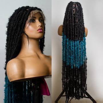 ombre butterfly distressed locs ,full wig, wig for black women