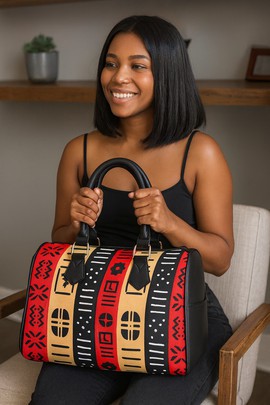 African Hand Bag Boho Mud Cloth Pattern
