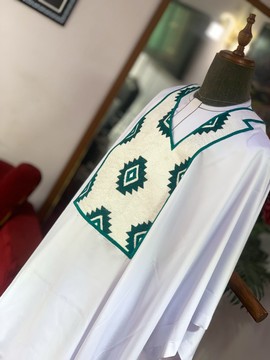 AGBADA brodé blanc