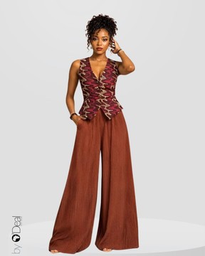 Ensemble pantalon plissé et son gilet