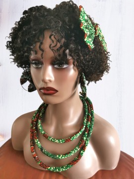 ENSEMBLE COLLIERS, BOUCLE D'OREILLE ET BARETTE DE TETE