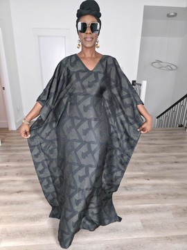 Black and White Star Bow Flared Maxi Dress