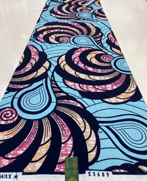 Tissu original Wax Hollandais Vlisco en satin de coton premium / Wax hollandais / Wax Hollandais