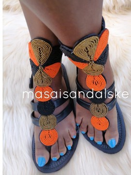 Sandales de gladiateur, gladiateurs Masaï, sandales de gladiateur en perles Masai, sandales d'été, sandales pour femmes