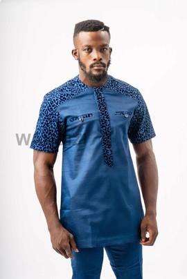 Blue Leopard Skin Suit, African Suit, African Men Clothing, African Mens Suit, African Wedding Men