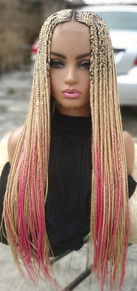 Braids wig,single part lace closure wig