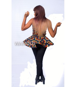 Smocked double layered ankara peplum Top, Ankara Peplum Top, African print peplum top
