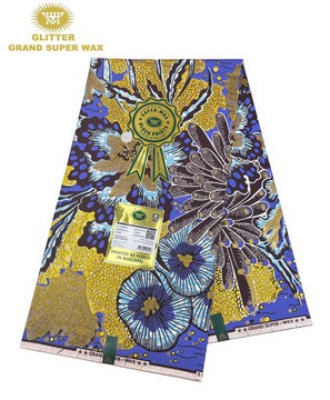 Grand tissu wax pailleté Vlisco/ wax Ankara/ imprimé Ankara/ coton Vlisco
