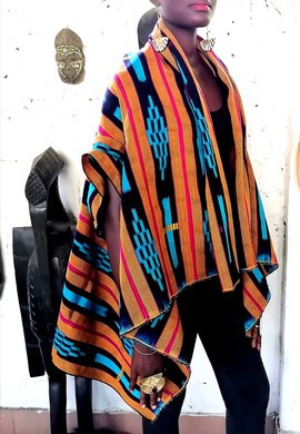 Baoulé woven cotton afro kimono