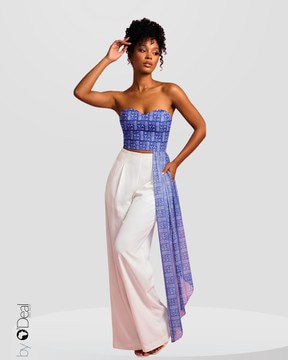 Top bustier en stretch imprimé