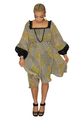 Chiffon  Flare Dress, African Clothing