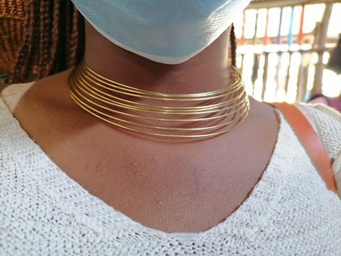 Brass necklace / African brass neck choker / African choker necklace