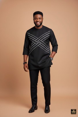 Black senator kaftan two pieces