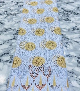 Tissu de dentelle de cordon de luxe pour femmes, tissu de dentelle pour femmes (5 yards)